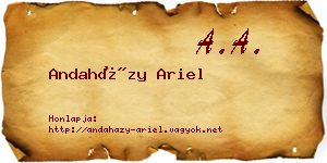 Andaházy Ariel névjegykártya
